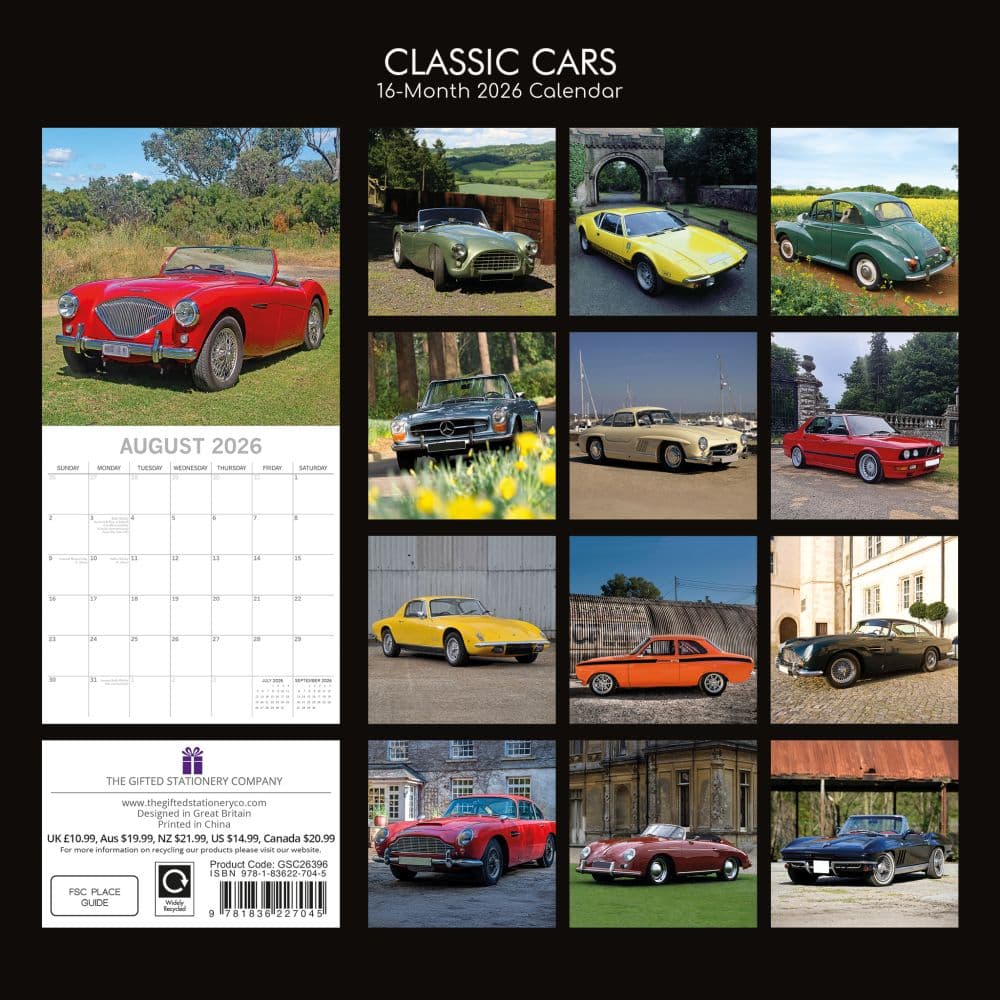 Classic Cars 2026 Wall Calendar First Alternate Image