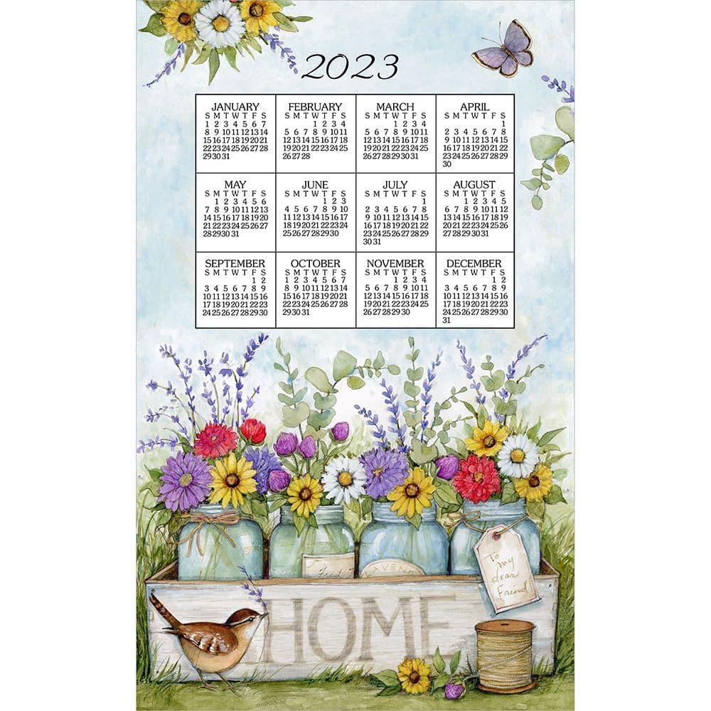 Home Floral 2023 Kitchen Towel Calendar