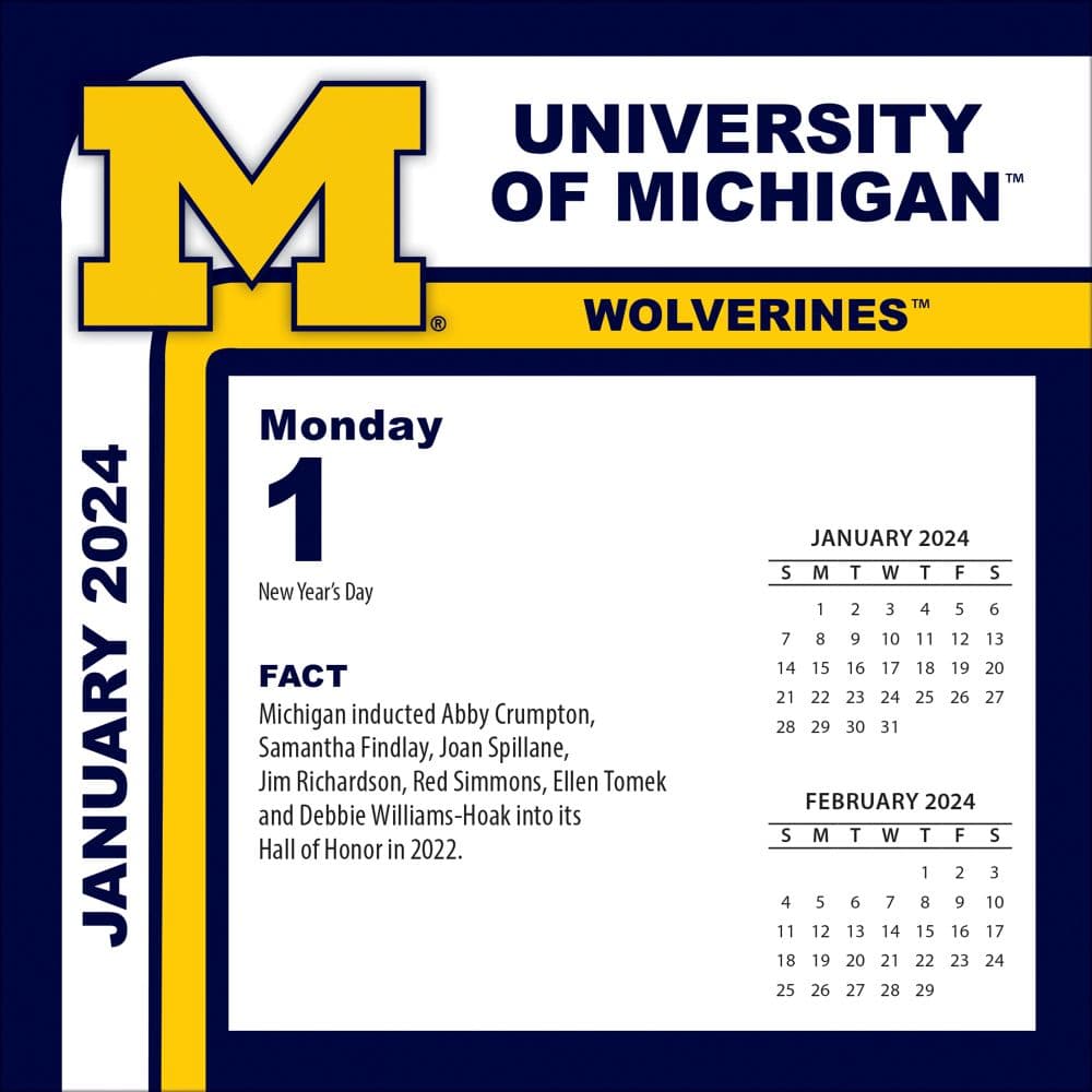 Michigan Wolverines 2025 Desk Calendar