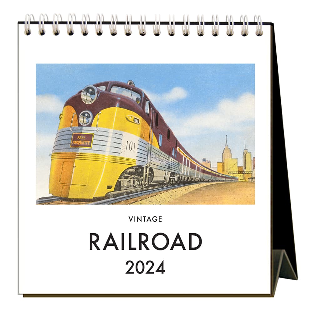 Railroad 2024 Easel Desk Calendar