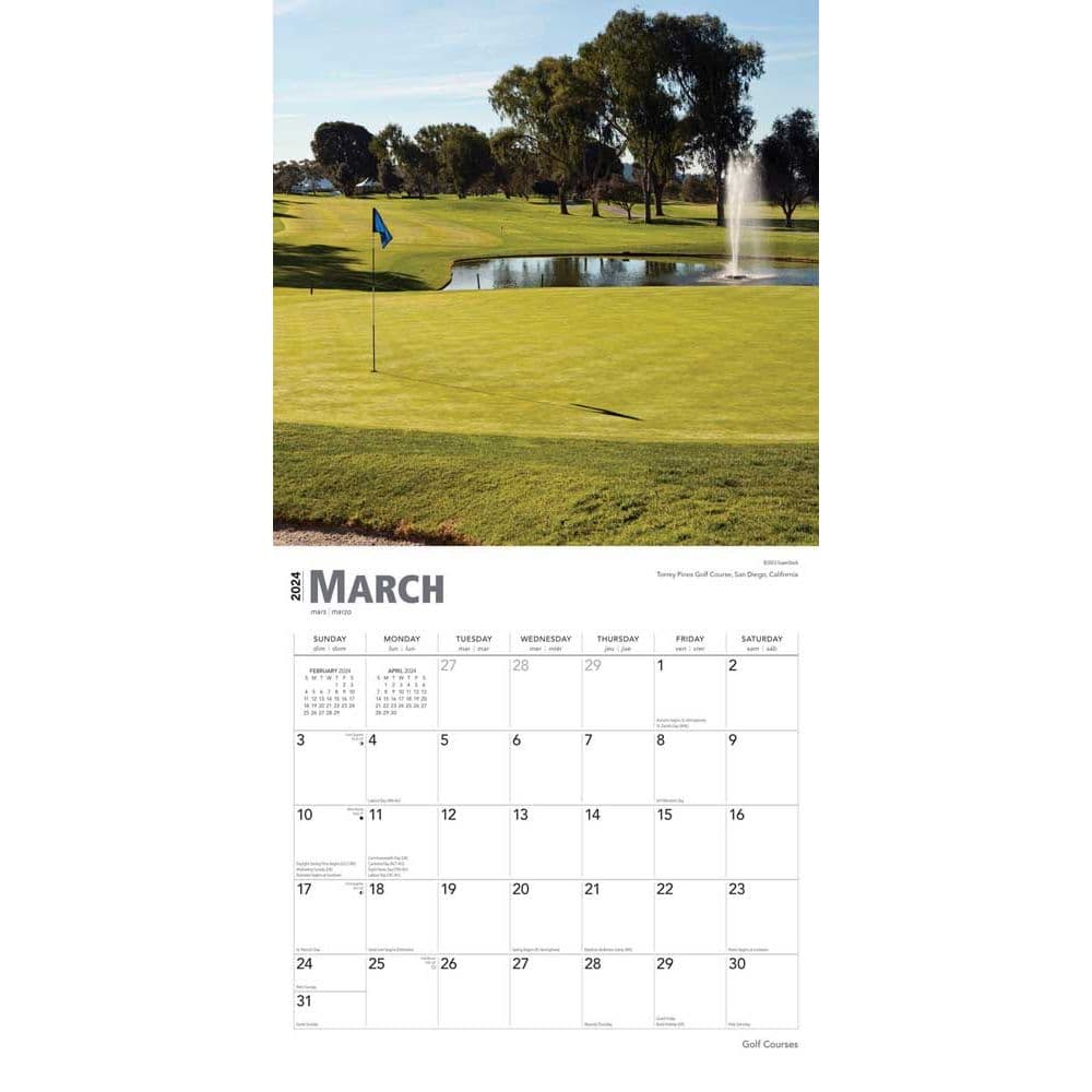 Golf Courses 2024 Wall Calendar