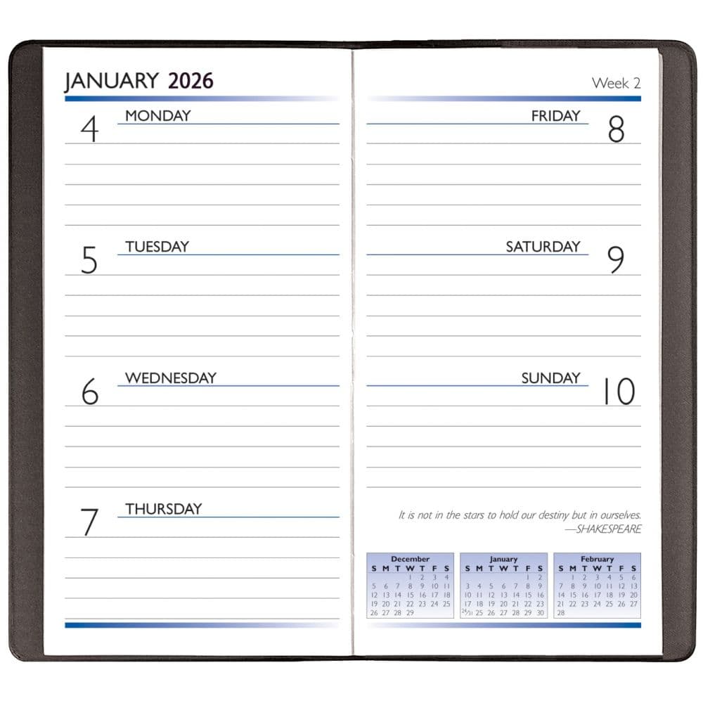 Black Weekly 2026 Pocket Planner First Alternate Image