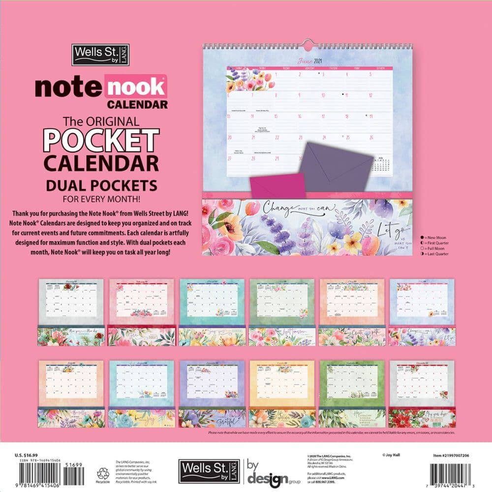 Country Pleasures Note Nook Pocket Wall Calendar by Joy Hall