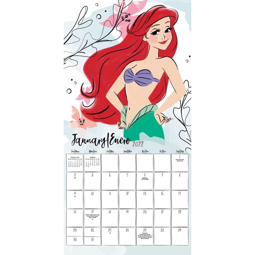 Spanish Calendar 2022 Disney Princess 2022 Wall Calendar (Spanish) - Calendars.com