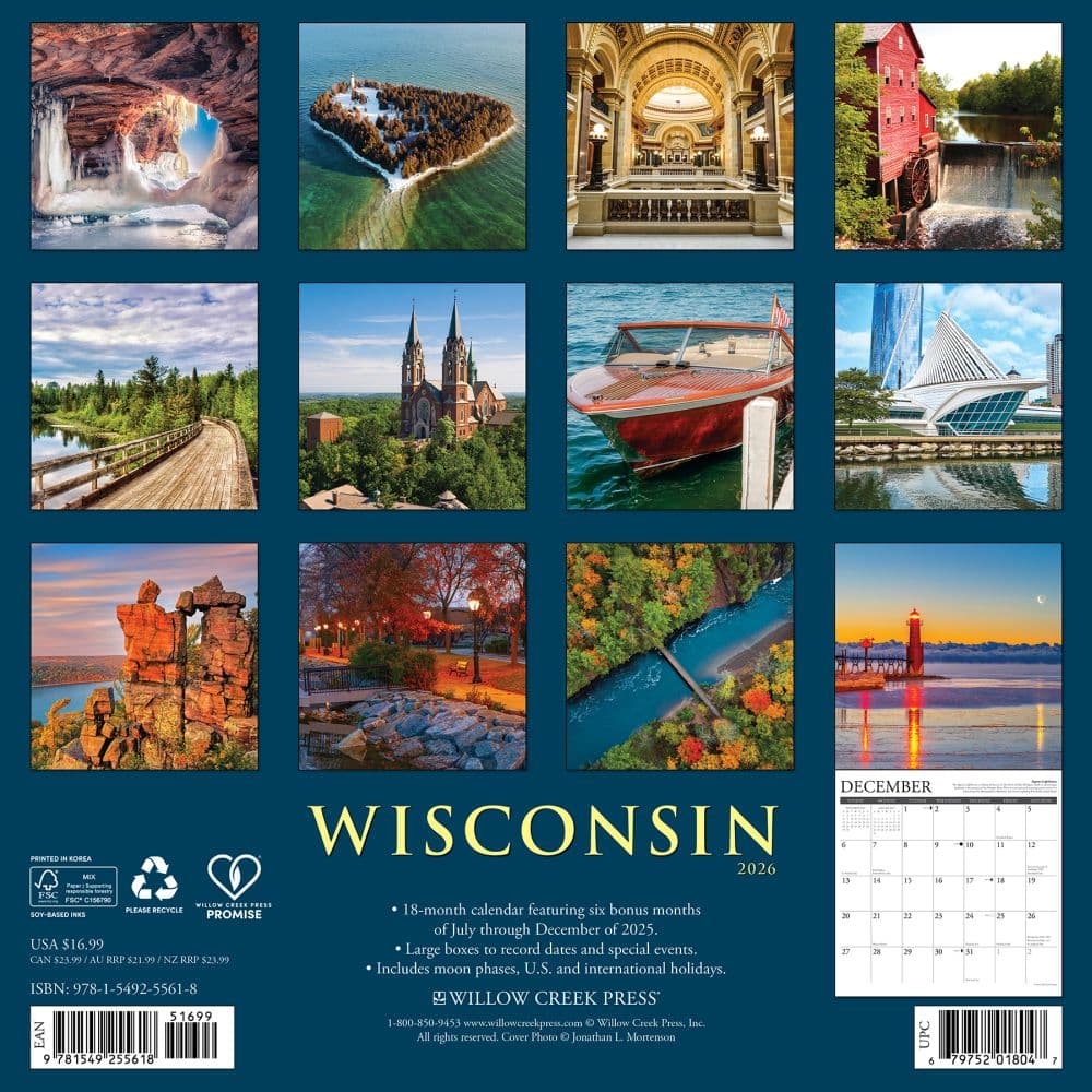 Wisconsin Travel and Events 2026 Wall Calendar First Alternate Image
