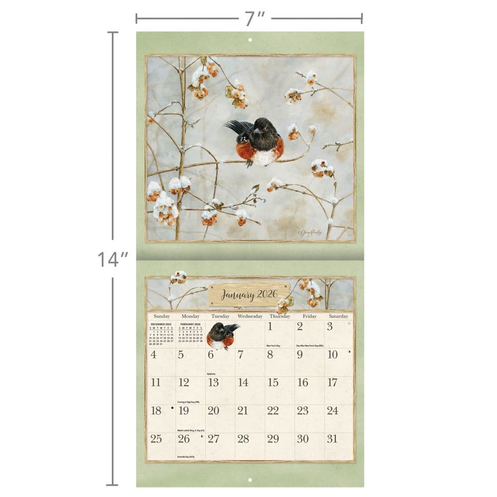 Birds In The Garden 2026 Mini Wall Calendar_ALT5