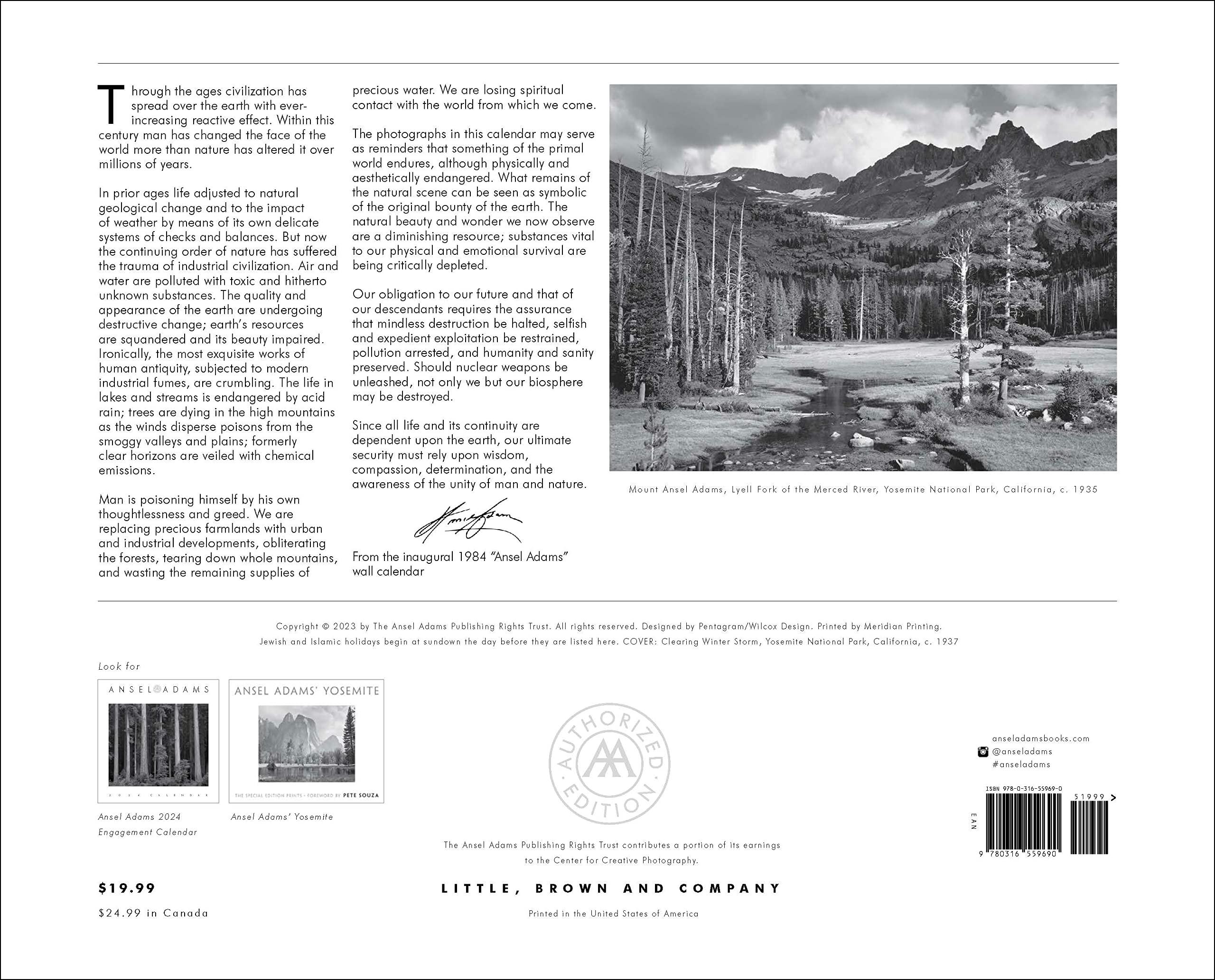 Ansel Adams 2024 Wall Calendar - Calendars.com