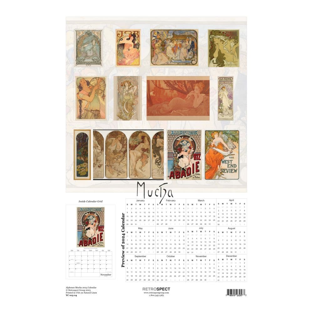 Mucha 2024 Poster Wall Calendar