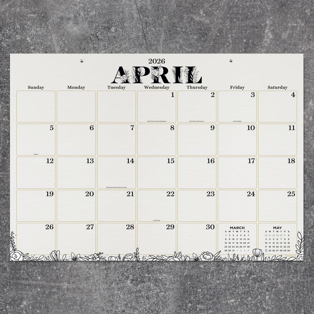 Floral 2026 Desk Pad Third Alternate Image