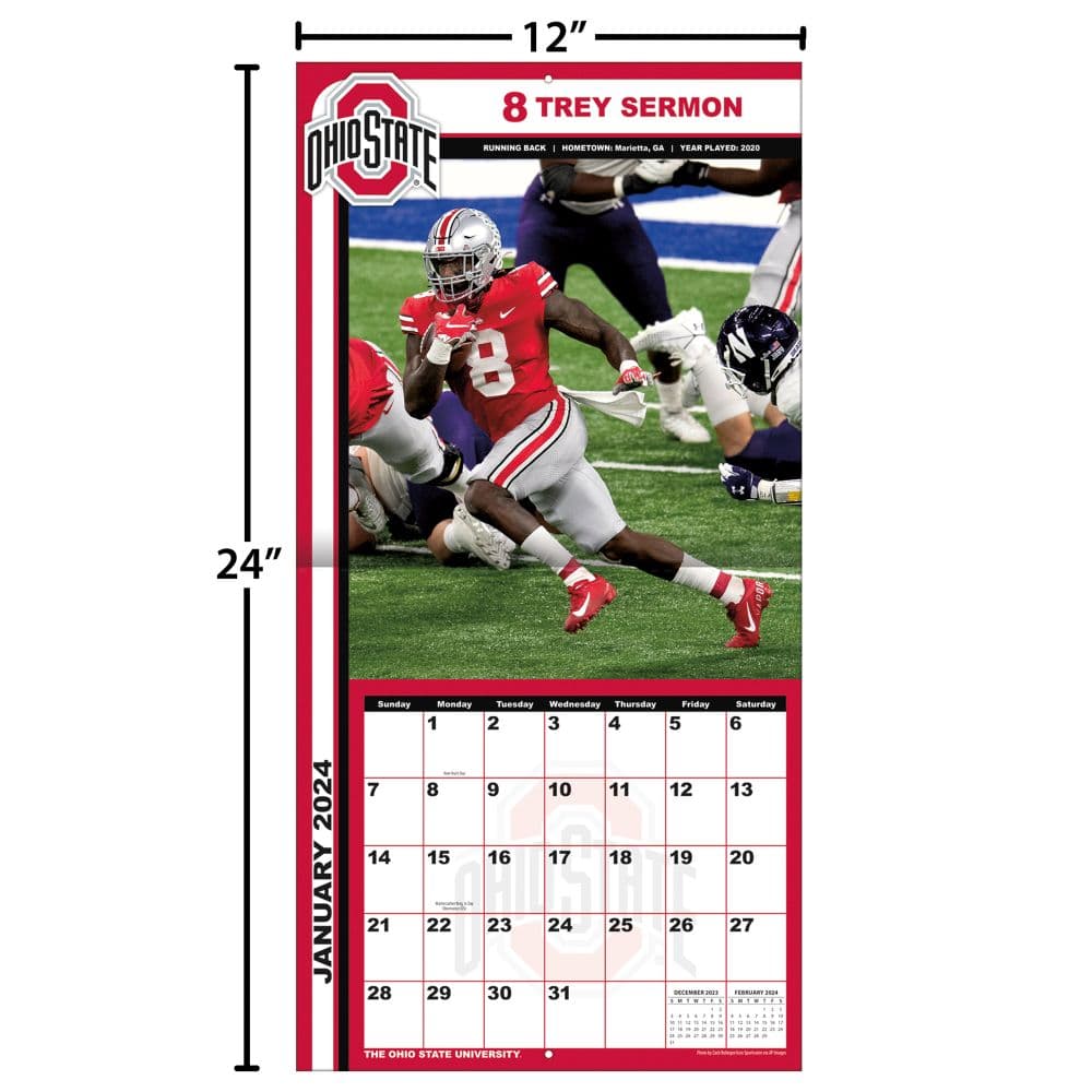 COL Ohio State Buckeyes 2024 Wall Calendar Fourth Alternate Image width=&quot;1000&quot; height=&quot;1000&quot;