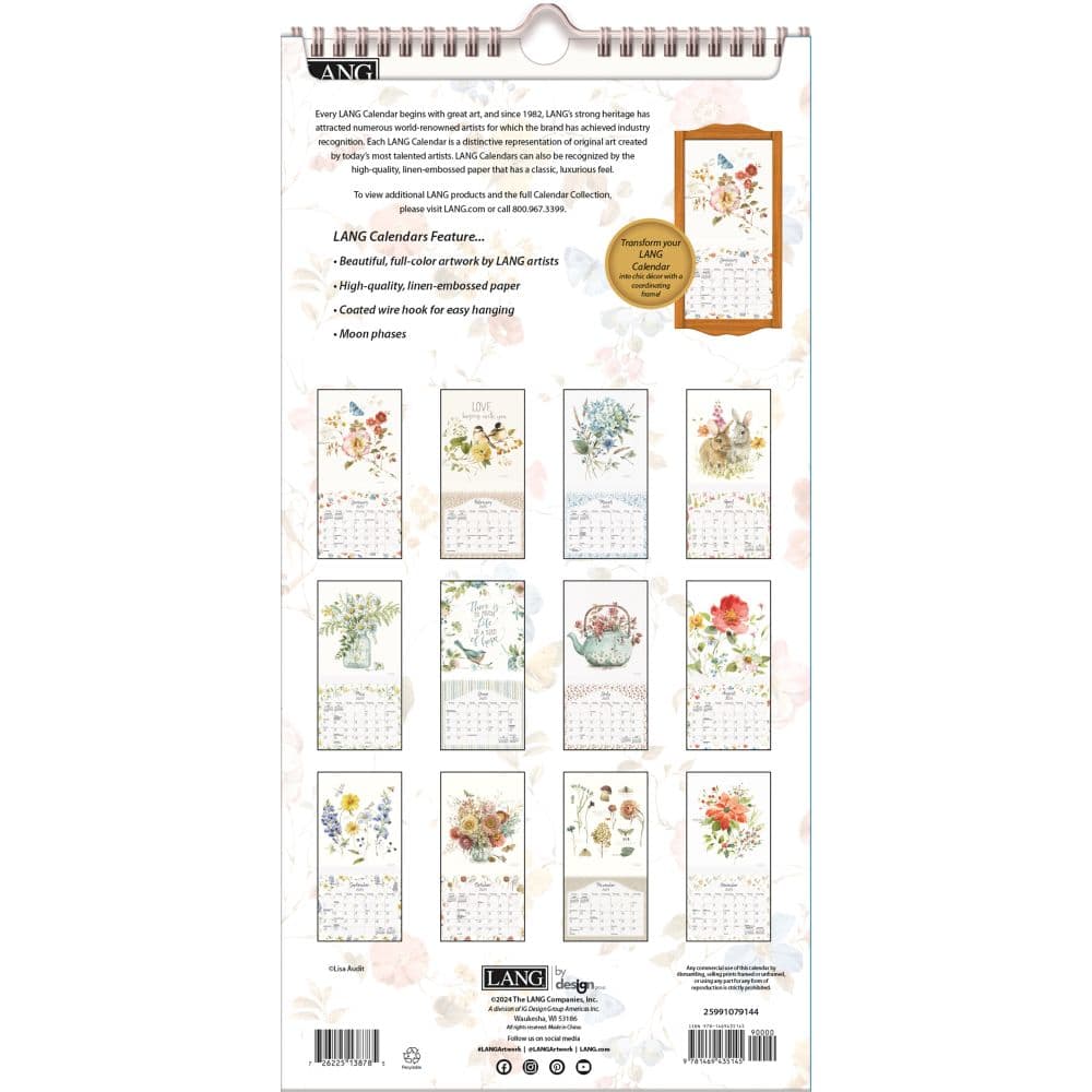 Watercolor Seasons 2025 Vertical Wall Calendar by Lisa Audit_ALT1