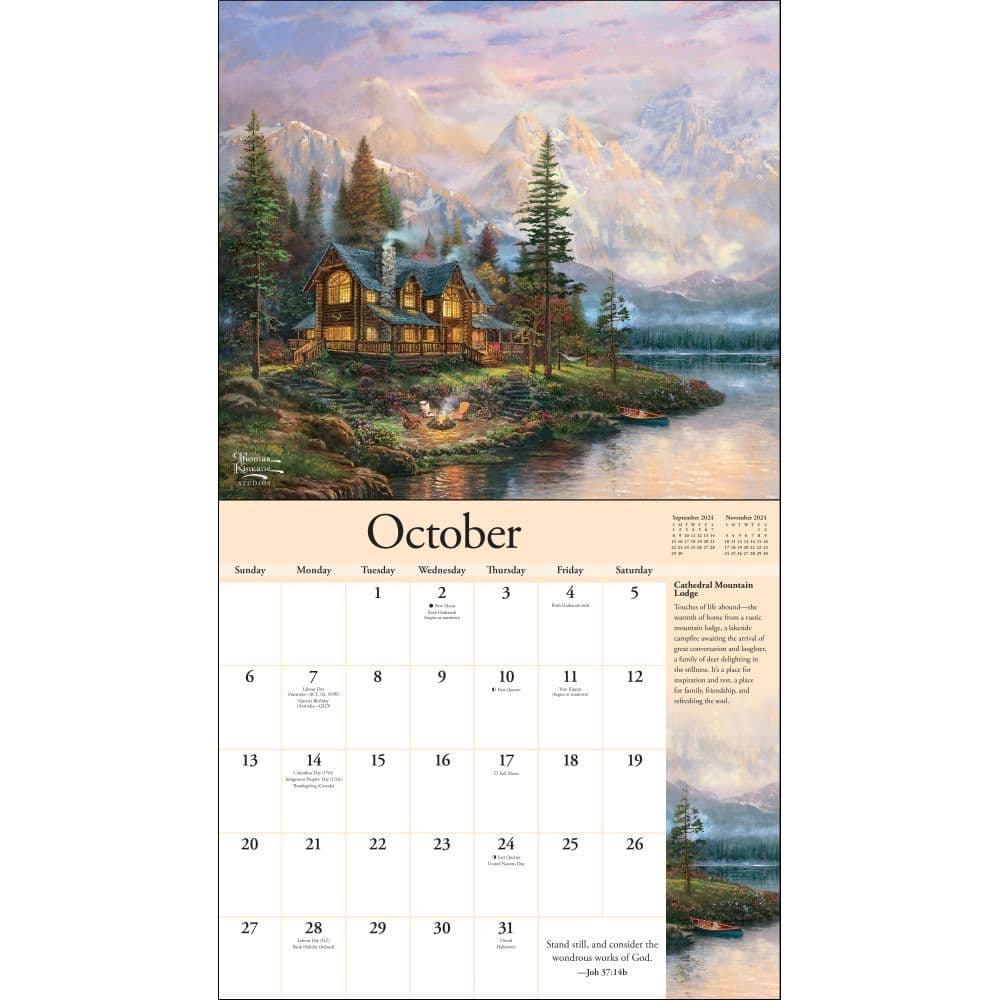 Kinkade Collectors Edition with Scripture 2024 Wall Calendar