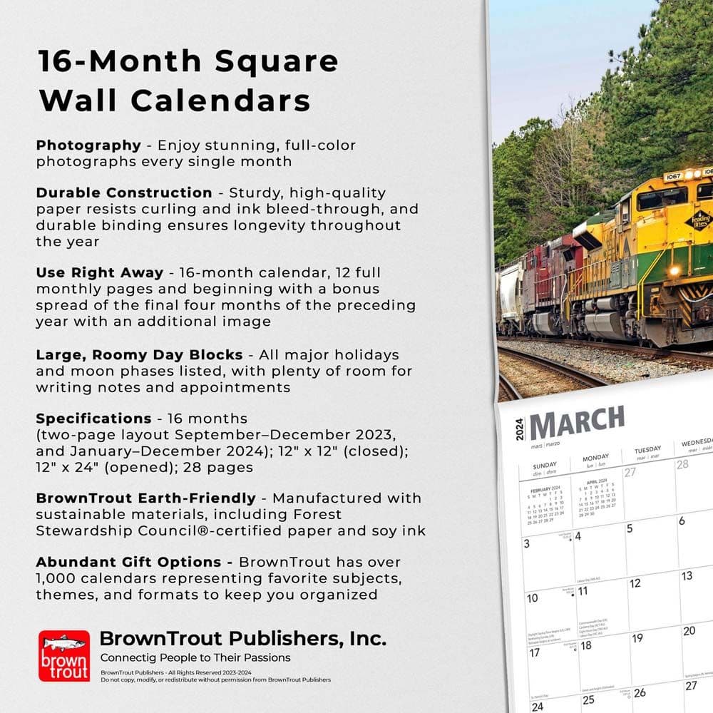 Railroads 2024 Wall Calendar Alternate Image 4