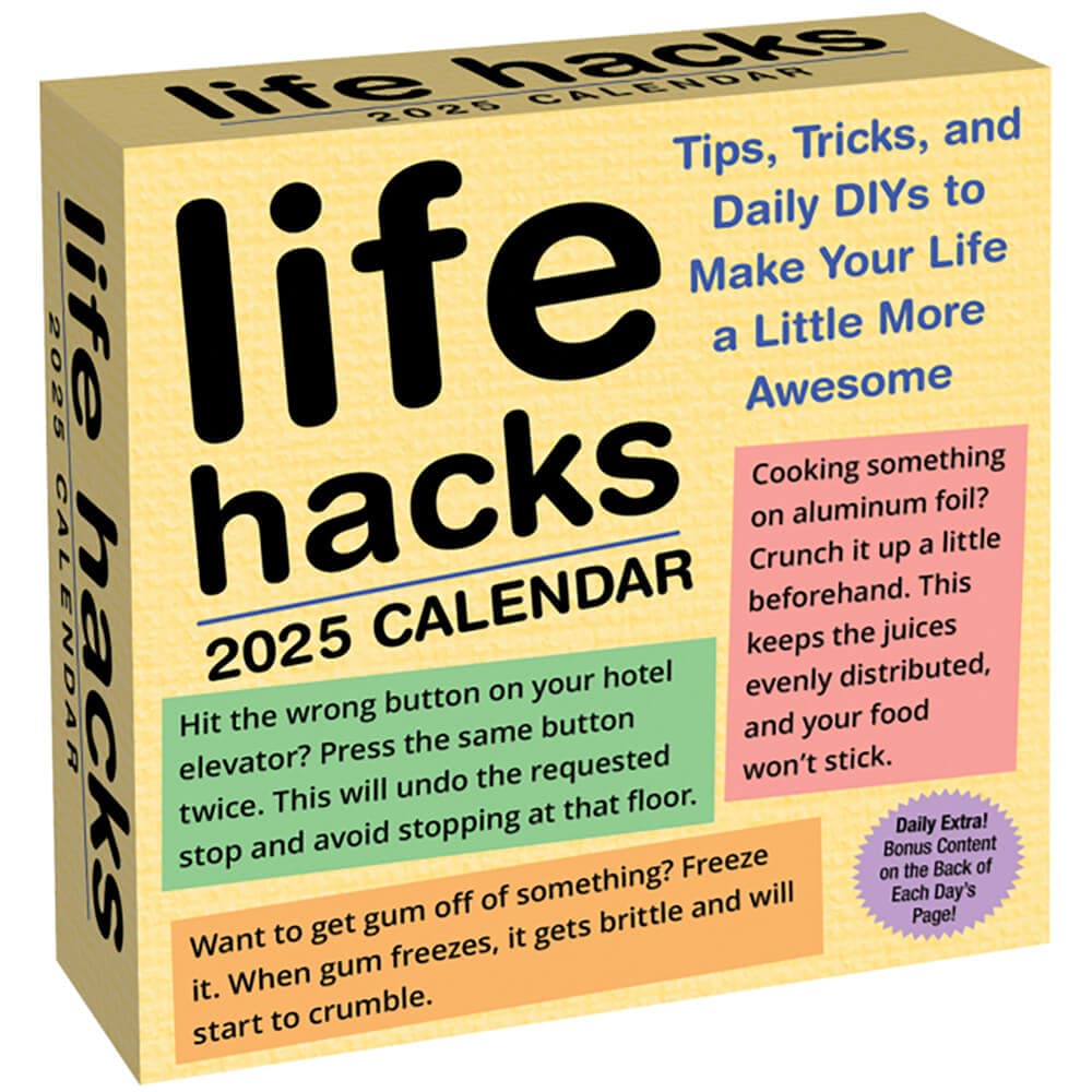 Life Hacks 2025 Desk Calendar