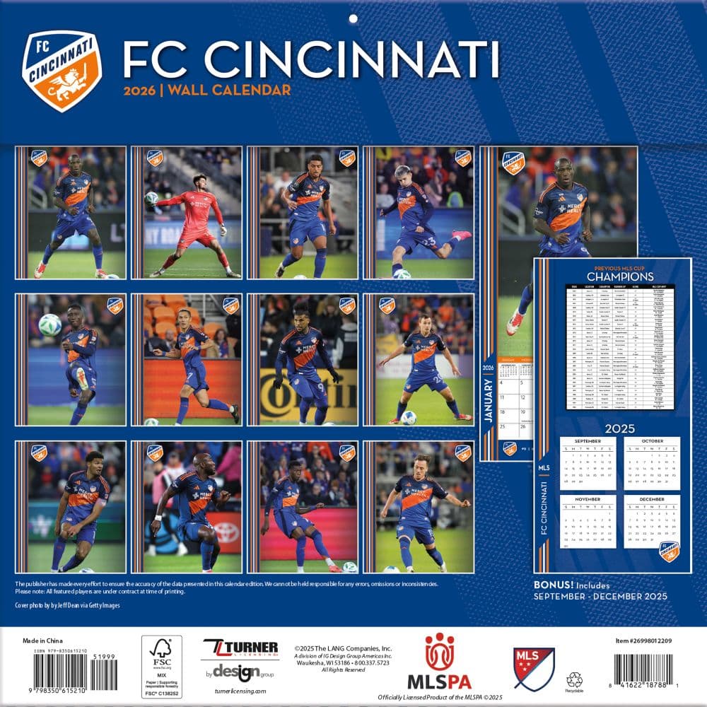 MLS Cincinnati FC 2026 Wall Calendar First Alternate Image