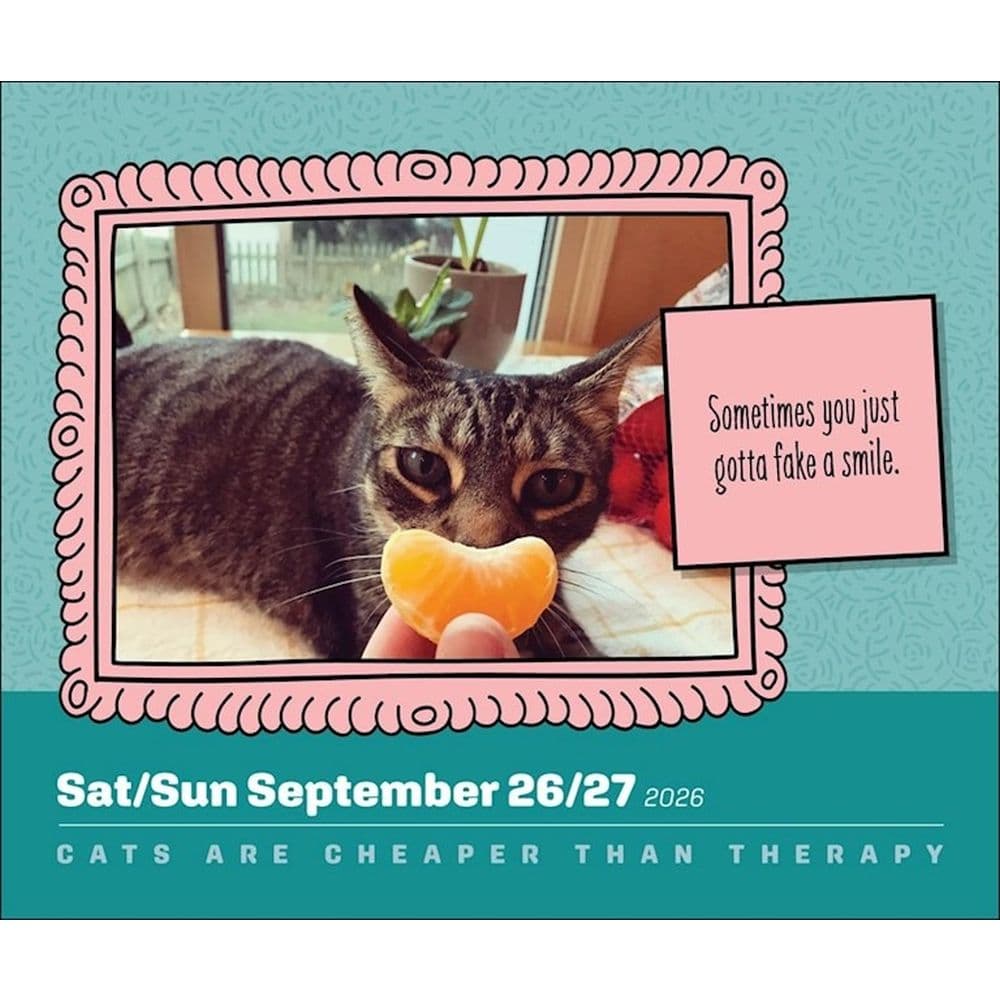 Cats Are Cheaper Than Therapy 2026 Desk Calendar Third Alternate Image