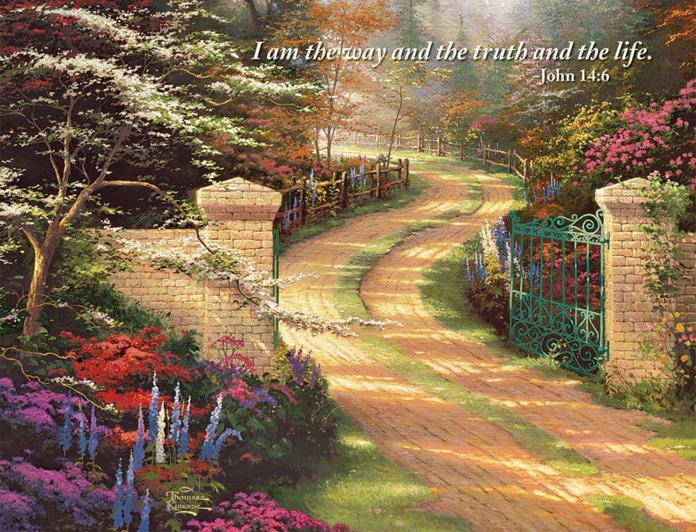 Spring Gate Guest Book With Scripture by Thomas Kinkade
