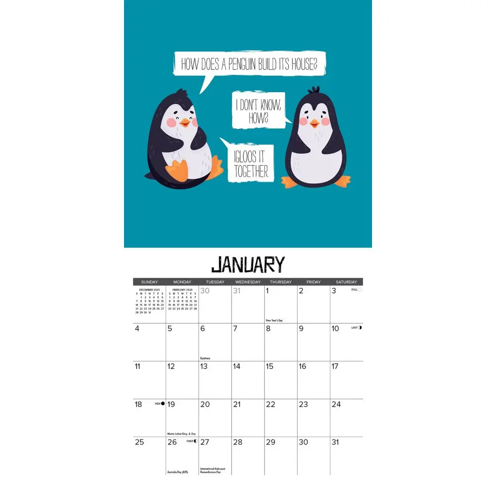 Bad Dad Jokes 2026 Mini Wall Calendar