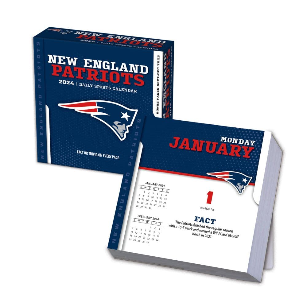 New England Patriots 2024 Desk Calendar Main Product Image width=&quot;1000&quot; height=&quot;1000&quot;
