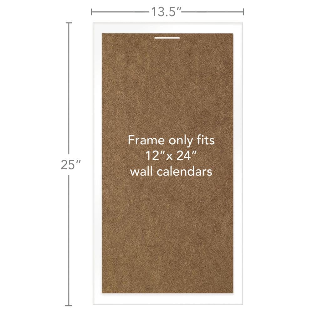 Contemporary Wall Calendar Frame - White Finish 12 x 24 First Alternate Image