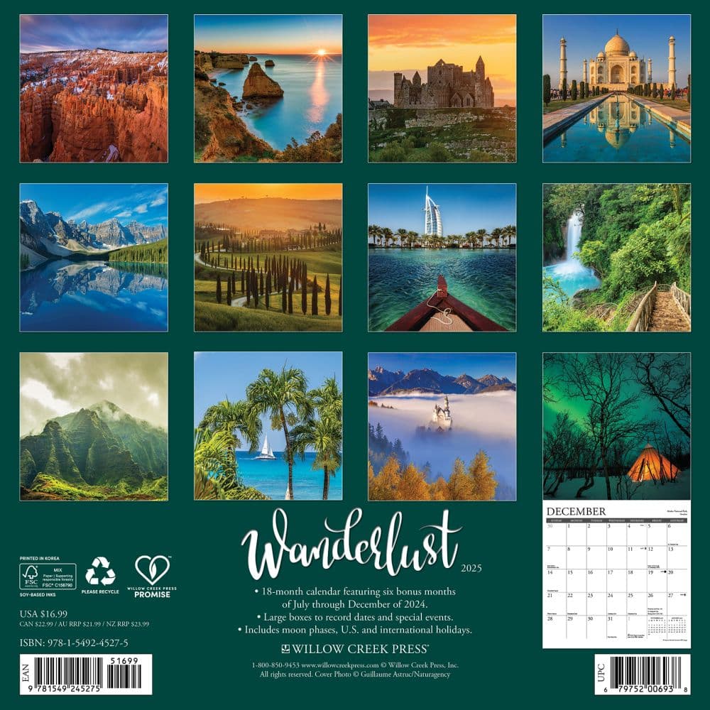 Wanderlust 2025 Wall Calendar First Alternate Image width=&quot;1000&quot; height=&quot;1000&quot;