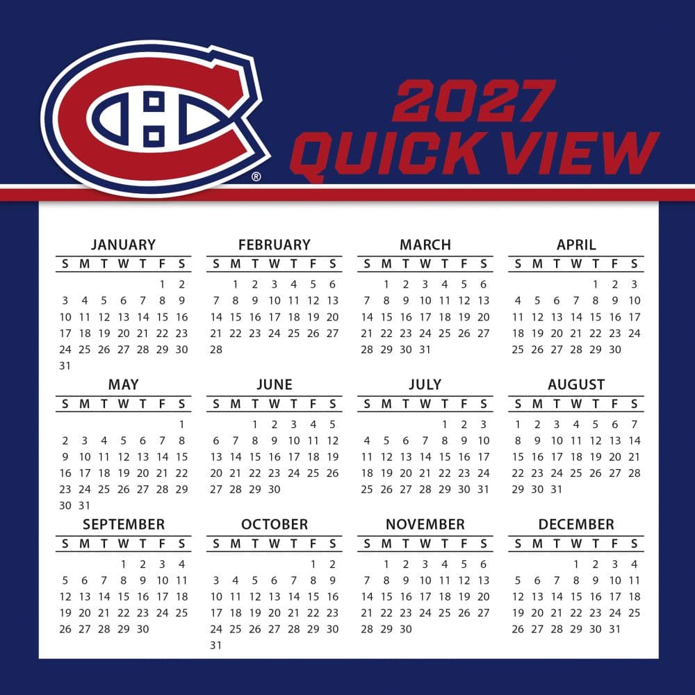 NHL Montreal Canadiens 2027 Desk Calendar Fourth Alternate Image