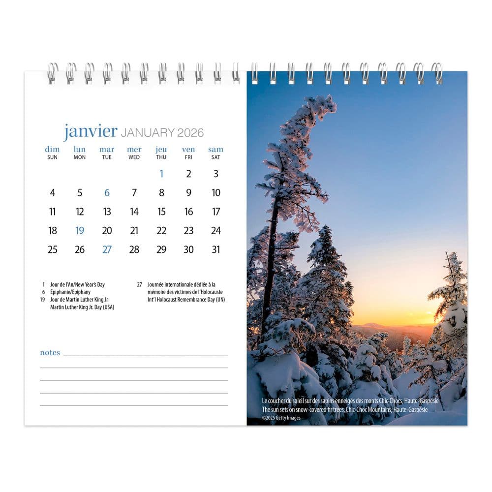 Quebec Double 2026 Easel Desk Calendar French Second Alternate Image