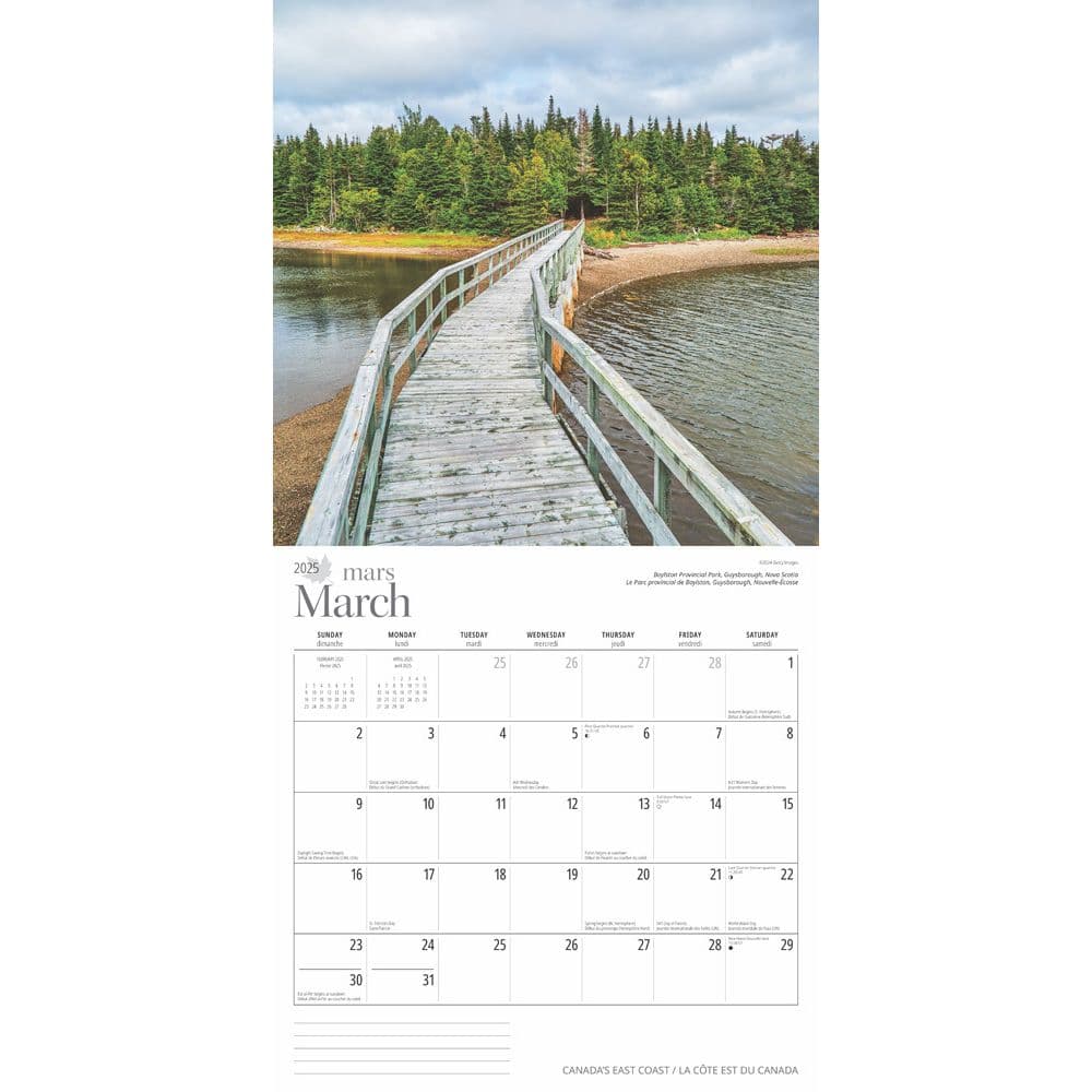 Canadas East Coast 2025 Wall Calendar interior image