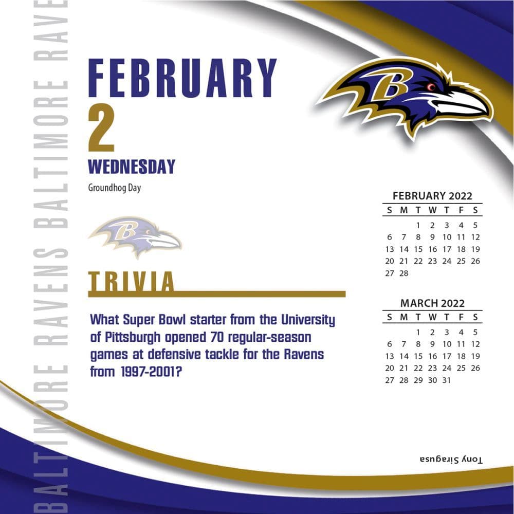 Nfl Baltimore Ravens 2022 Desk Calendar - Calendars.com