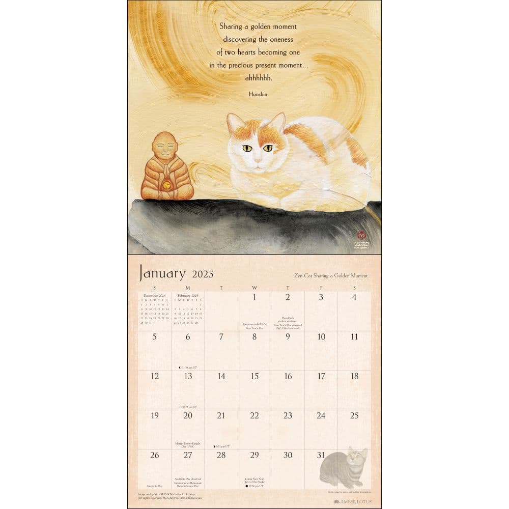 Zen Cat 2025 Wall Calendar Second Alternate Image