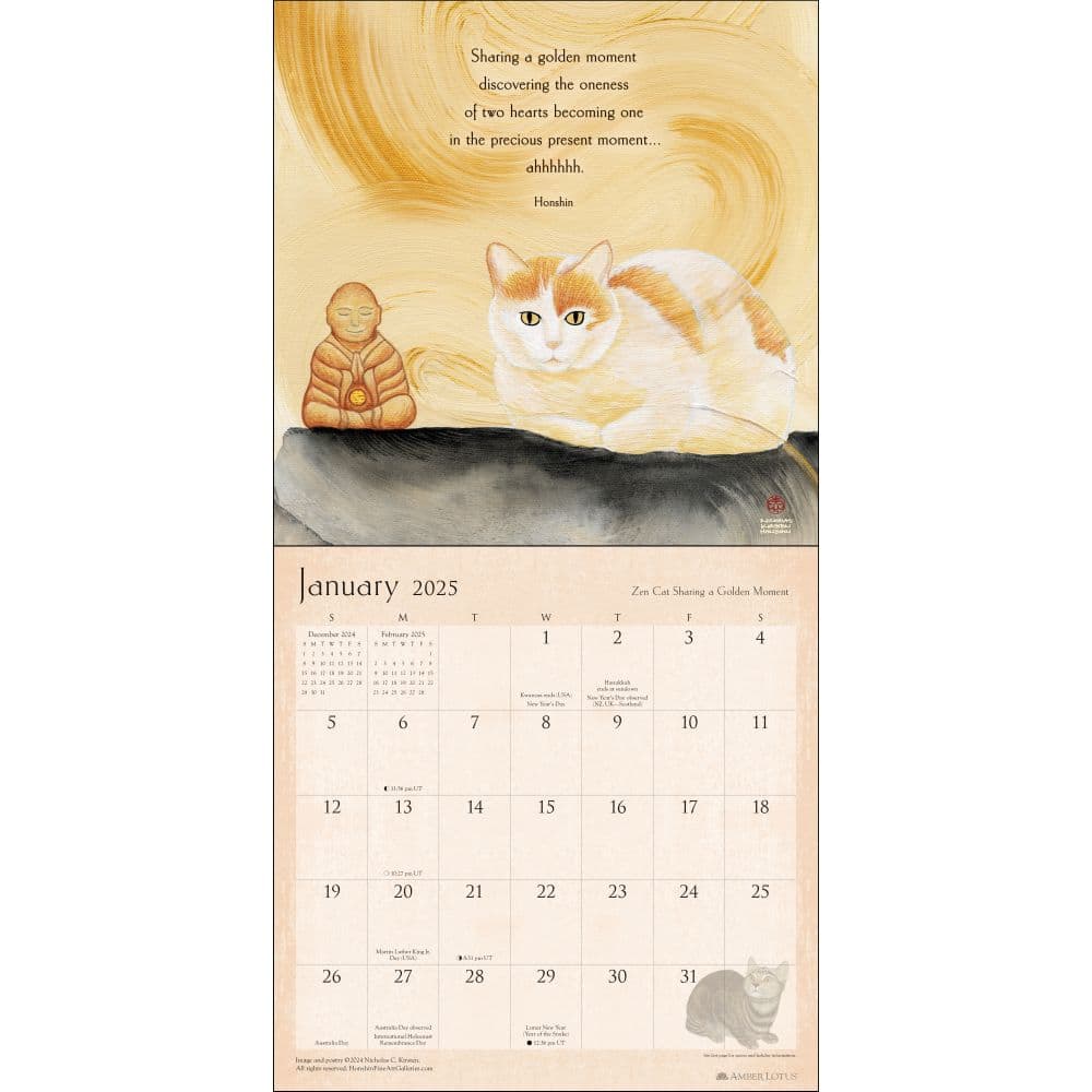 Zen Cat 2025 Wall Calendar First Alternate Image width=&quot;1000&quot; height=&quot;1000&quot;
