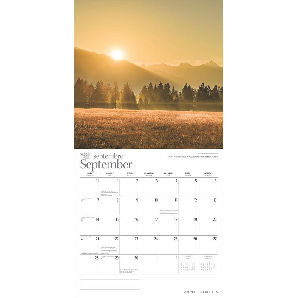 Rockies Magnificent 2025 Wall Calendar interior