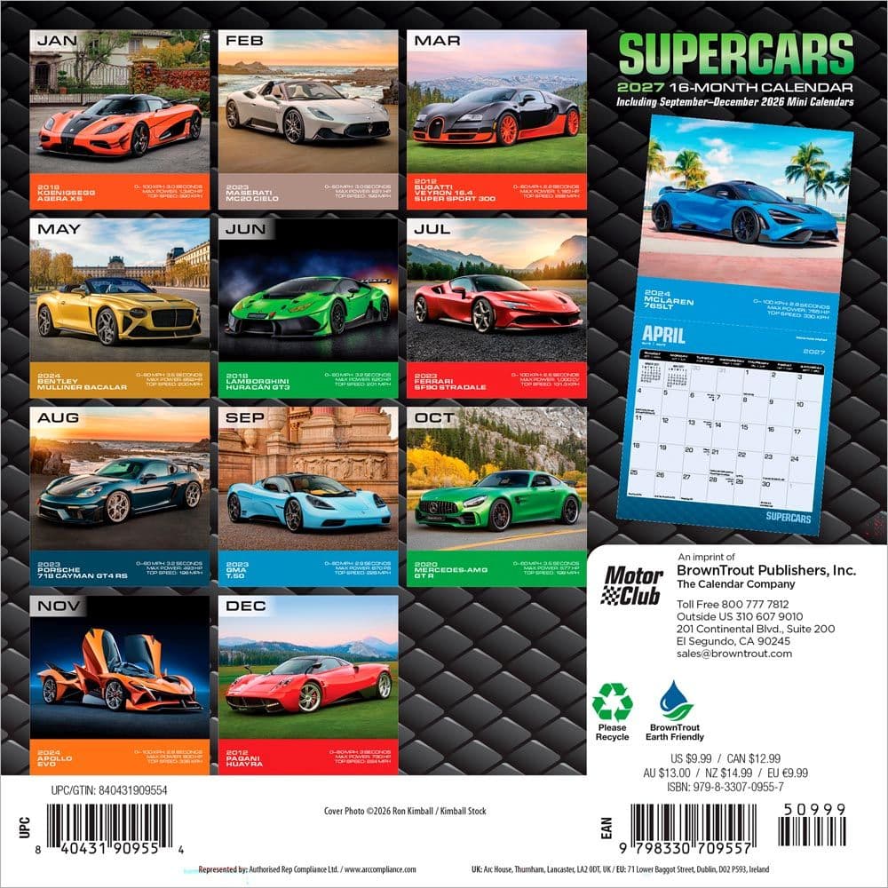 Supercars 2027 Mini Wall Calendar First Alternate Image