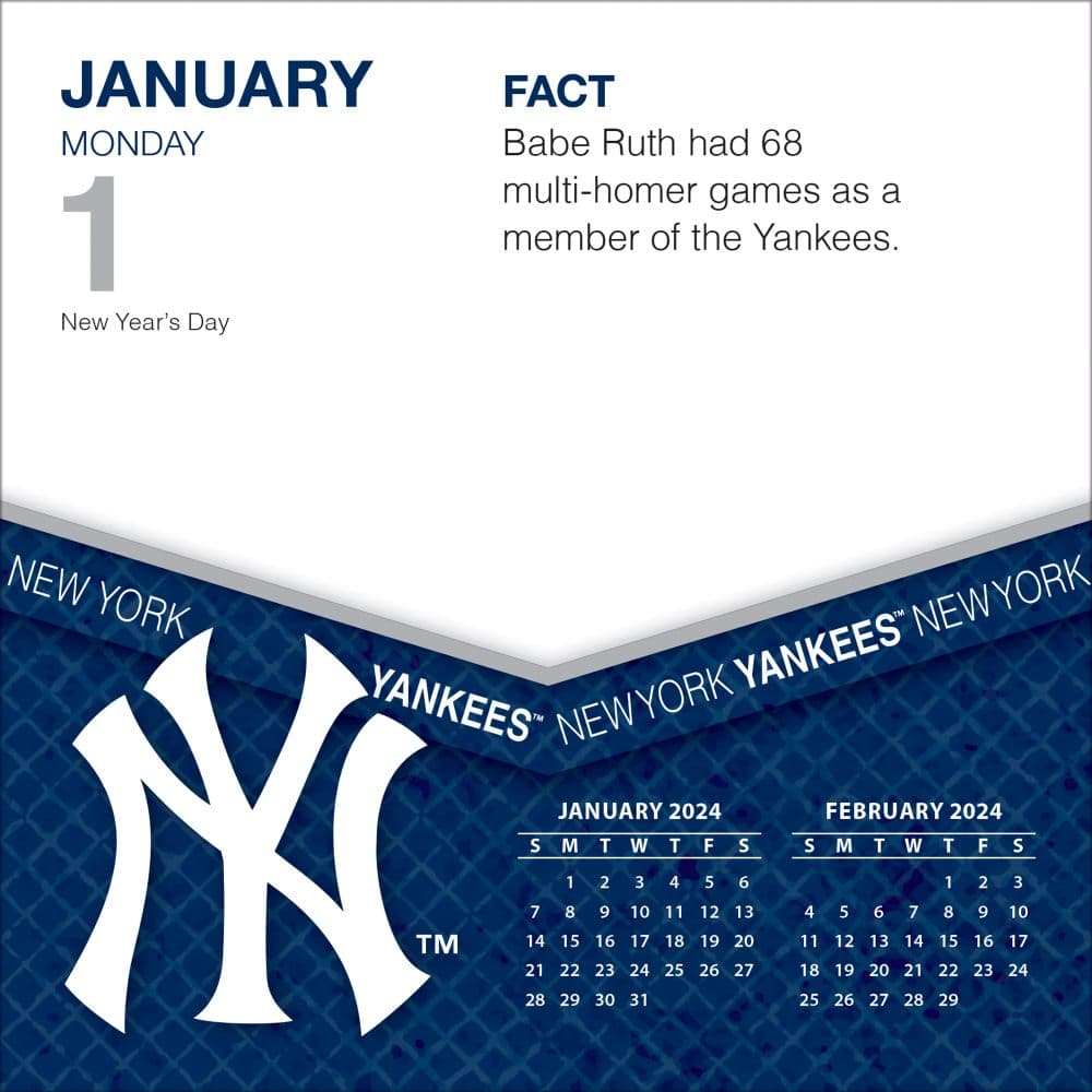 MLB New York Yankees 2024 Desk Calendar Second Alternate Image width=&quot;1000&quot; height=&quot;1000&quot;