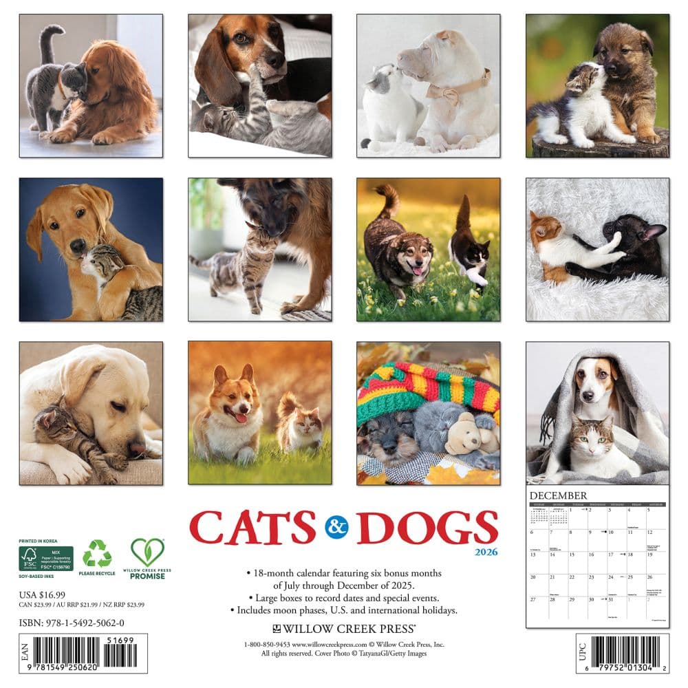 Cats and Dogs 2026 Wall Calendar First Alternate Image