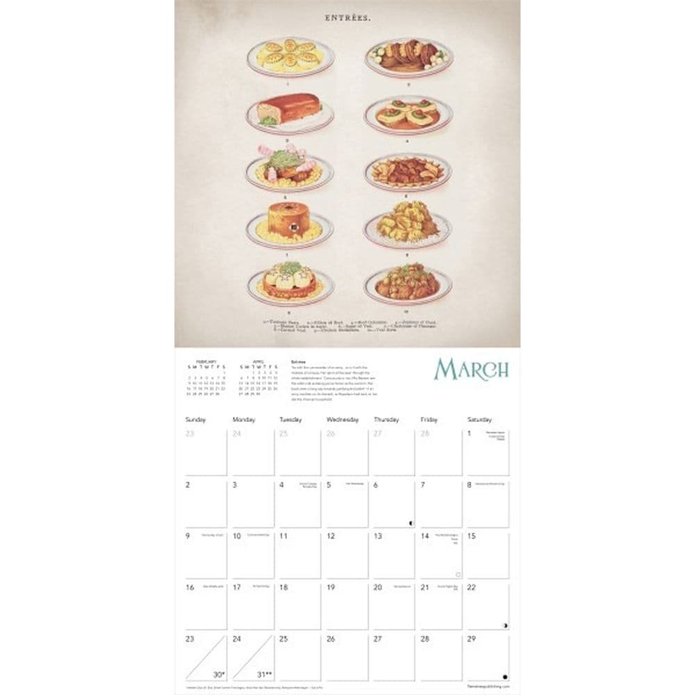 Mrs Beetons Dishes 2025 Wall Calendar Second Alternate Image