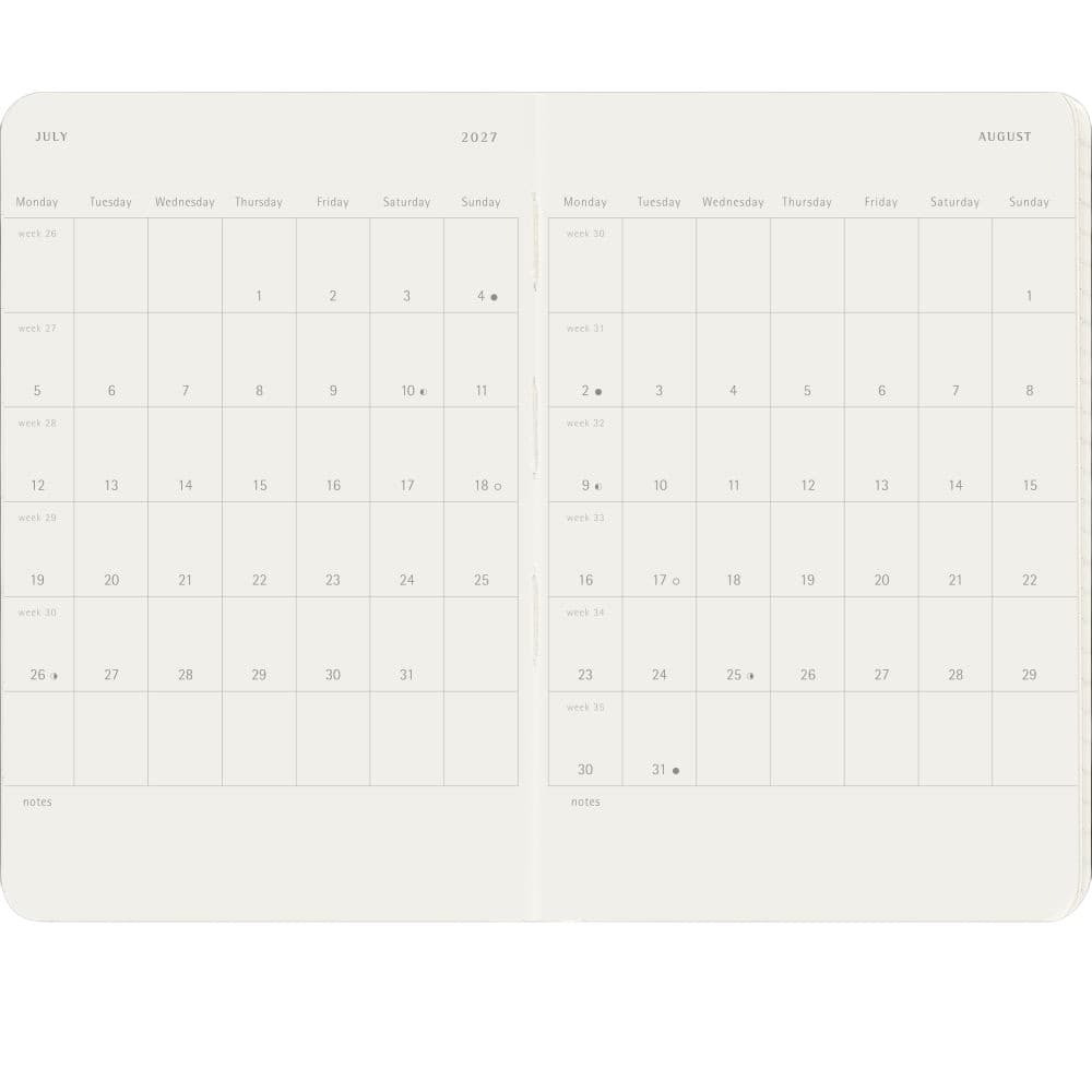 Moleskine Black 2027 Horizontal Soft Cover Pocket Planner Fourth Alternate Image