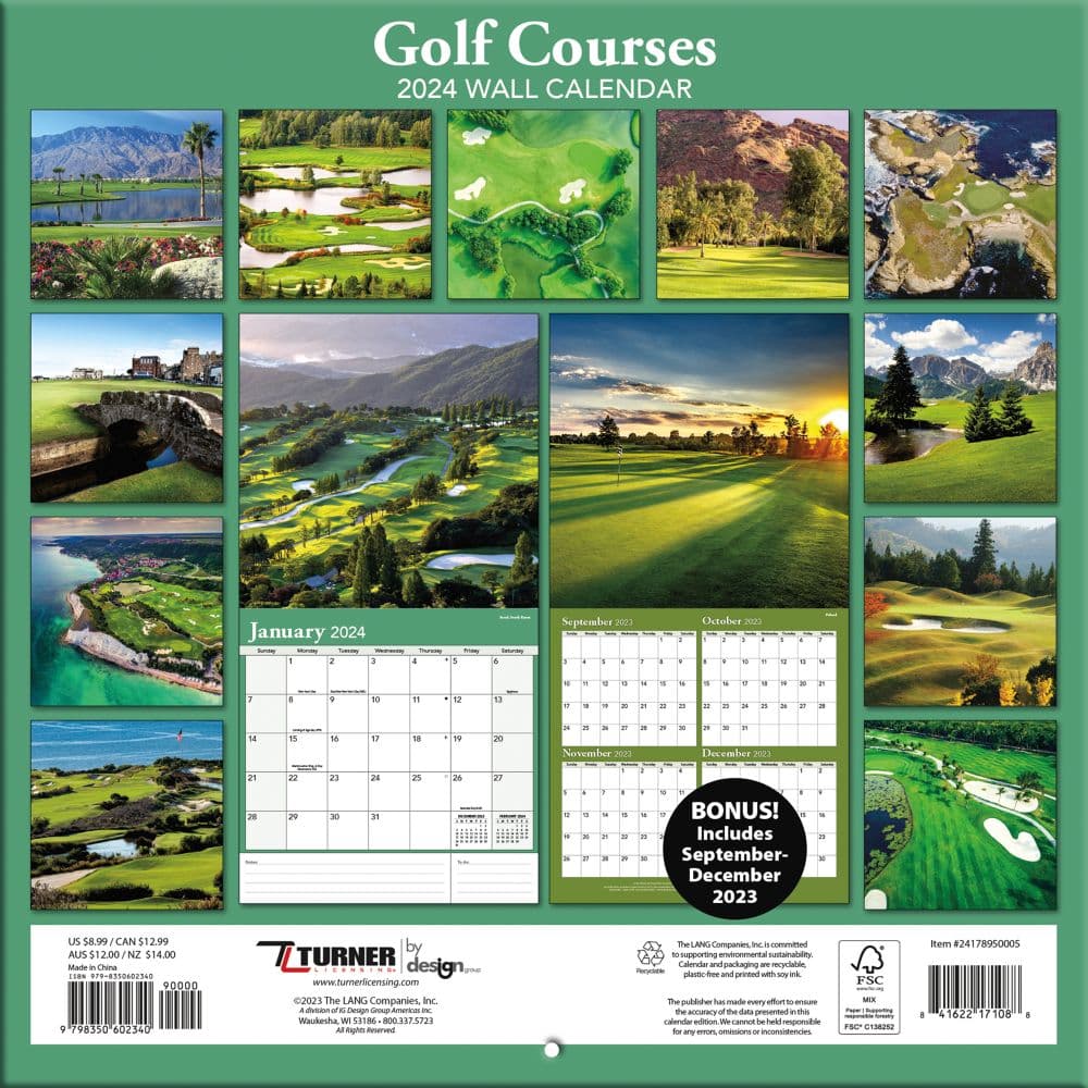 Golf Courses 2024 Mini Wall Calendar First Alternate Image width=&quot;1000&quot; height=&quot;1000&quot;