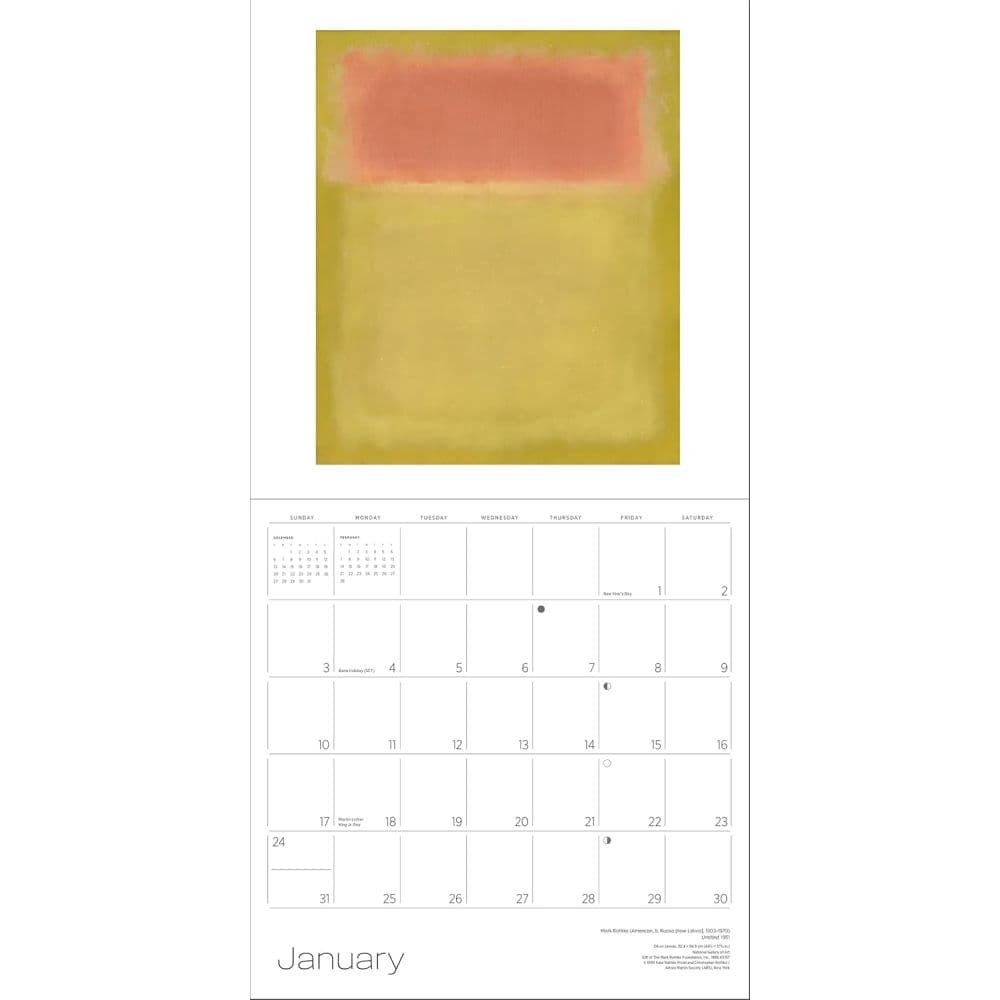 Rothko 2027 Wall Calendar Second Alternate Image