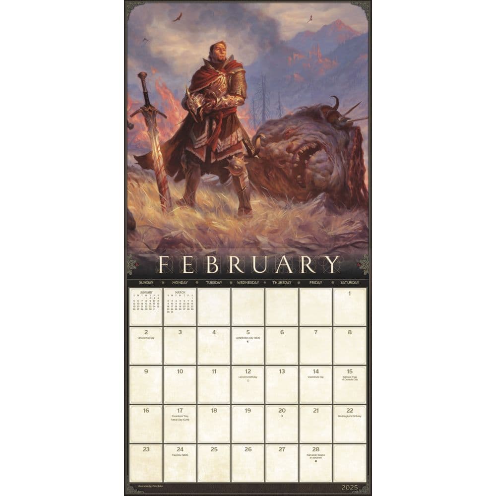 Dungeons and Dragons Classic 2025 Wall Calendar Alt3