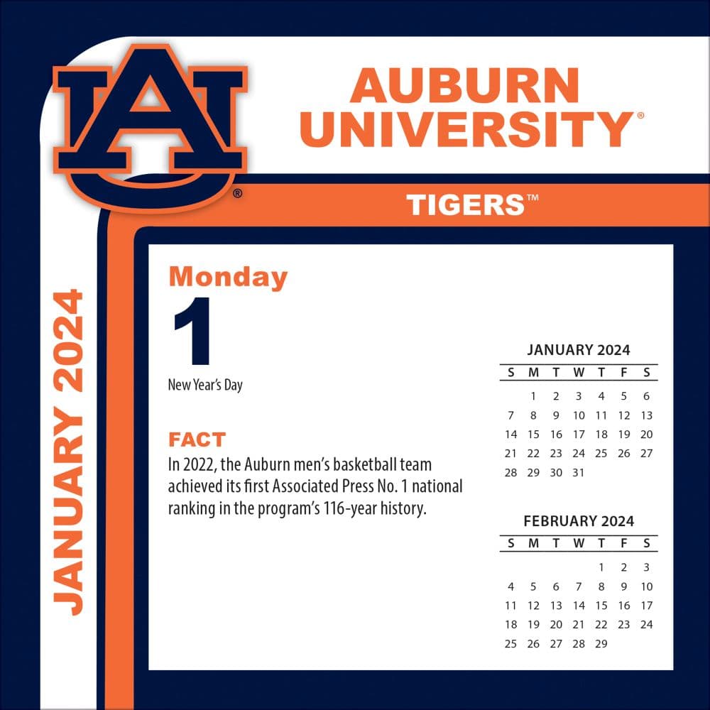 Auburn Tigers 2025 Desk Calendar
