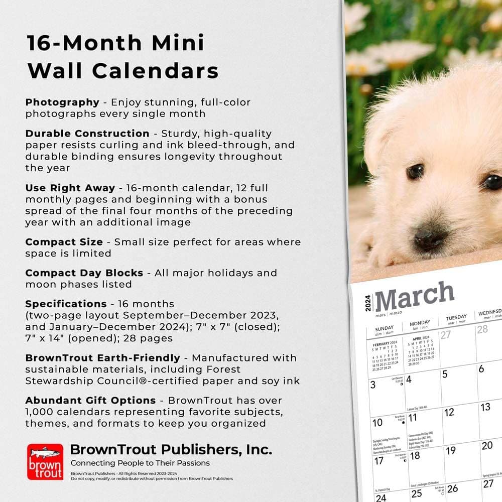 West Highland Terrier Puppies 2024 Mini Wall Calendar Fourth Alternate Image width=&quot;1000&quot; height=&quot;1000&quot;