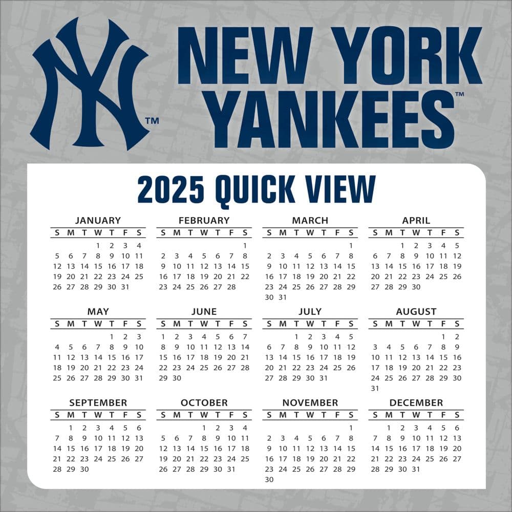 MLB New York Yankees 2025 Desk Calendar Third Alternate Image