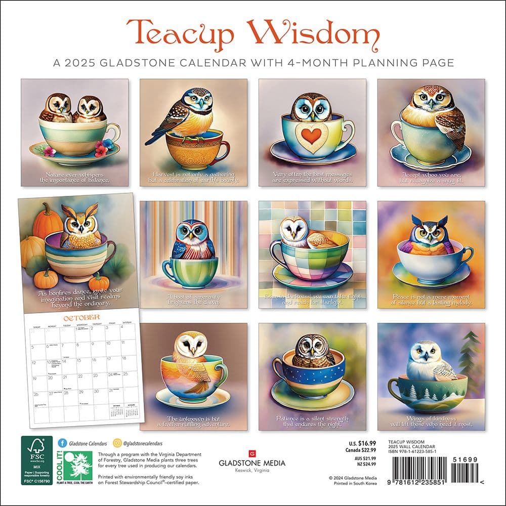 Teacup Wisdom 2025 Wall Calendar First Alternate