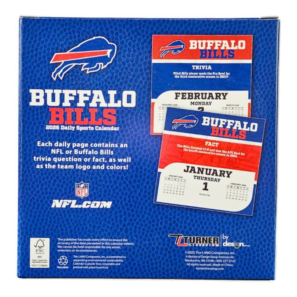 NFL Buffalo Bills 2026 Desk Calendar Sixth Alternate Image