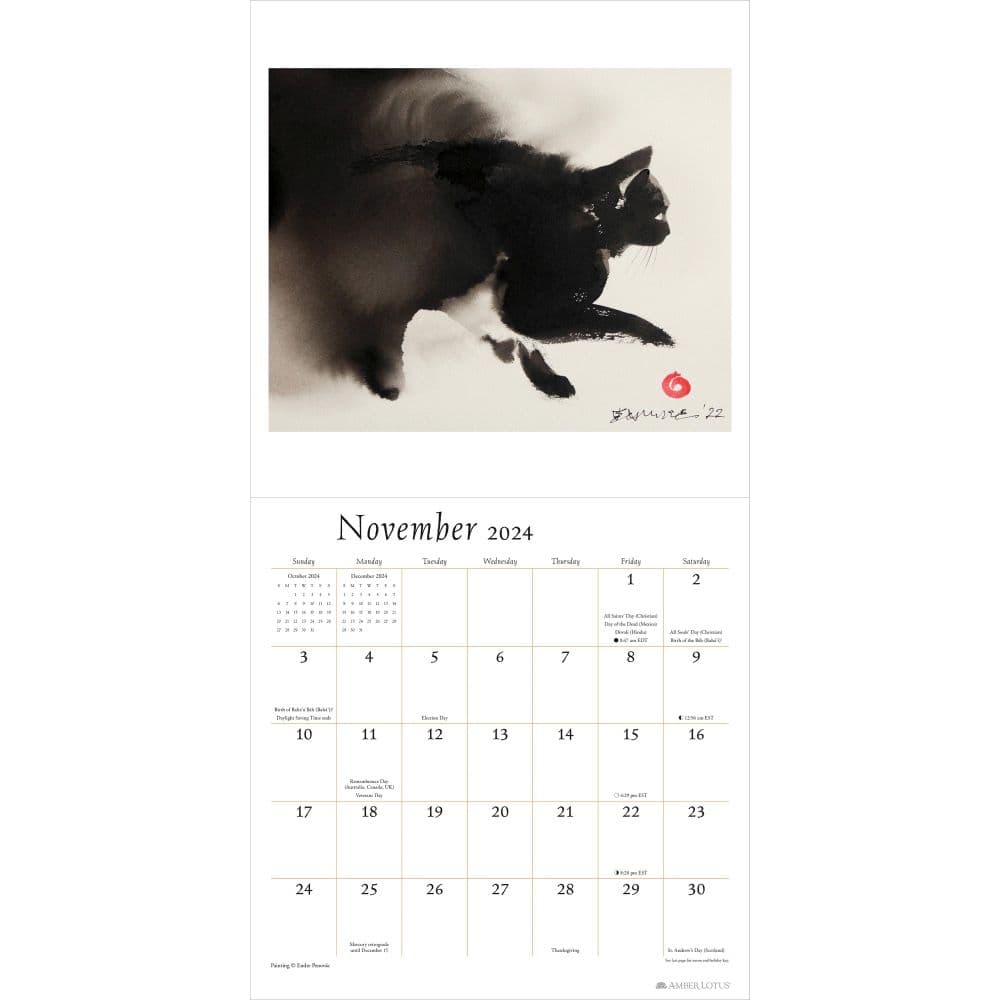 Artful Cat 2024 Wall Calendar