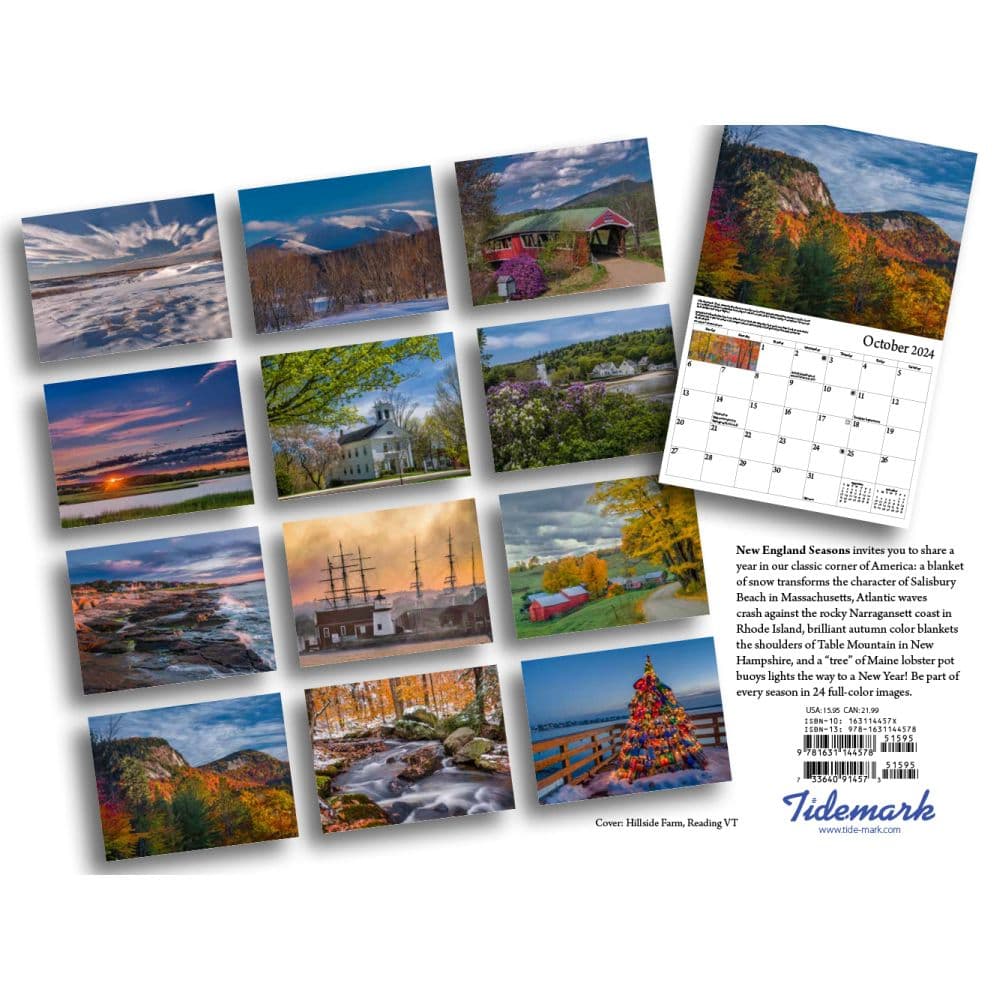 New England Seasons 2024 Wall Calendar