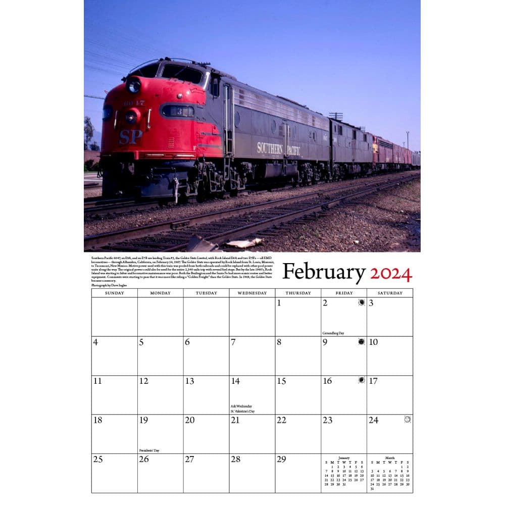 Trains Southern Pacific Railroad 2024 Wall Calendar Alternate Image 2