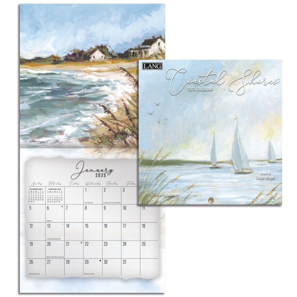 Coastal Shores by Susan Winget 2025 Mini Wall Calendar Third Alternate Image width="1000" height="1000"