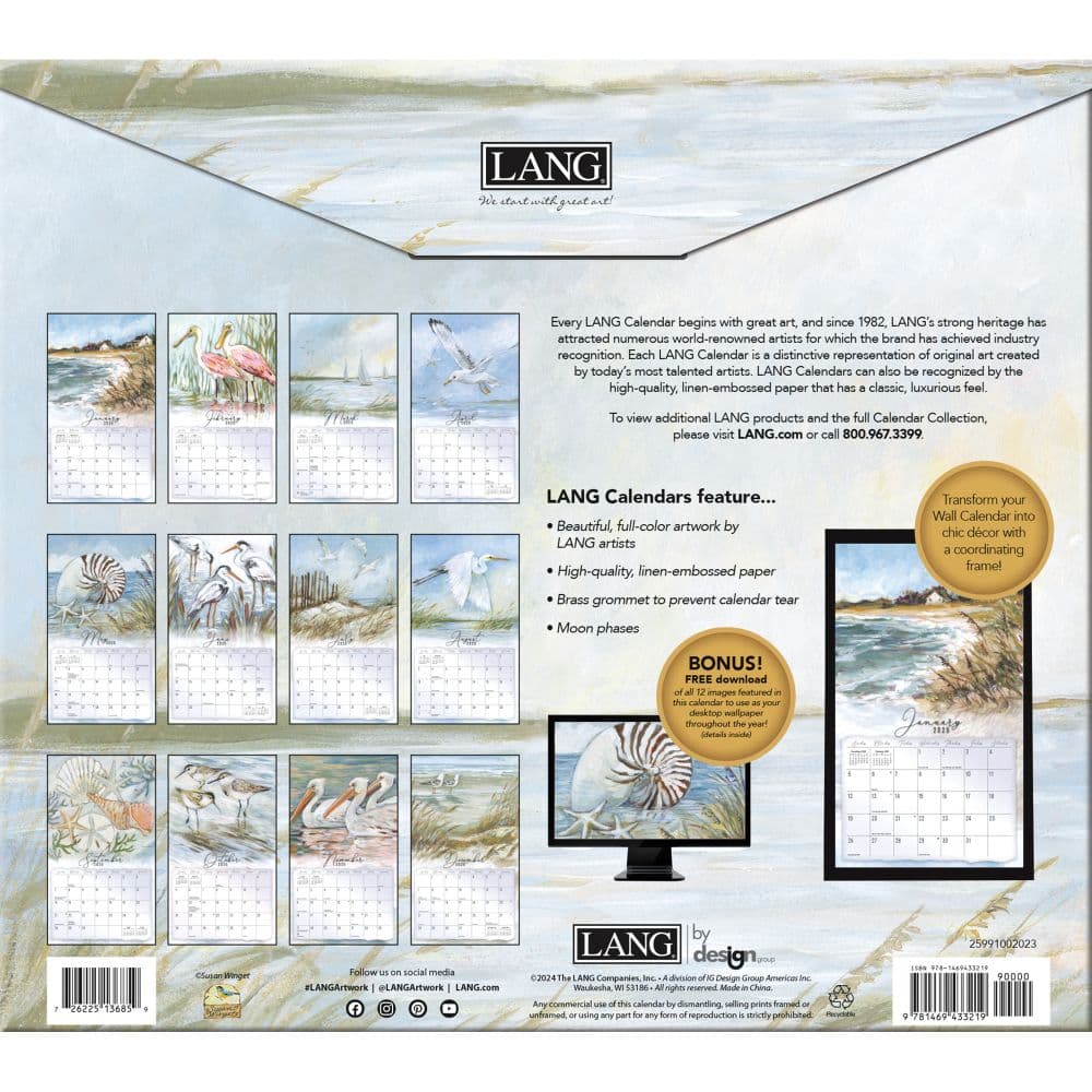 Coastal Shores 2025 Wall Calendar by Susan Winget